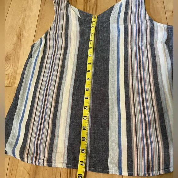 A New Day Tie-Shoulder Linen Tank in Nautical Stripe - Picture 5 of 5